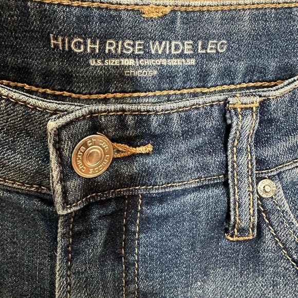Chicos’s new high-rise wide leg denim distressed, jean - Picture 3 of 4